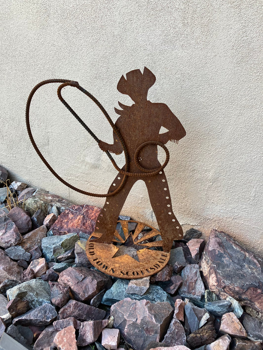 Scottsdale Cowboy - Metal Sculpture
