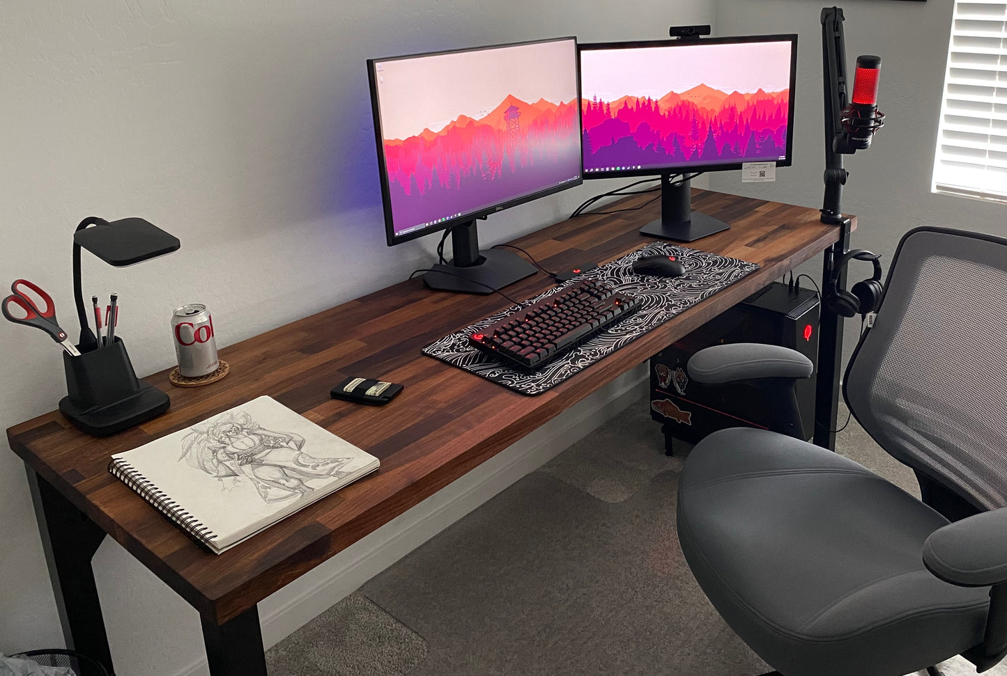 Custom Furniture: European Walnut  Butcherblock Desk